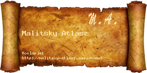 Malitsky Atlasz névjegykártya